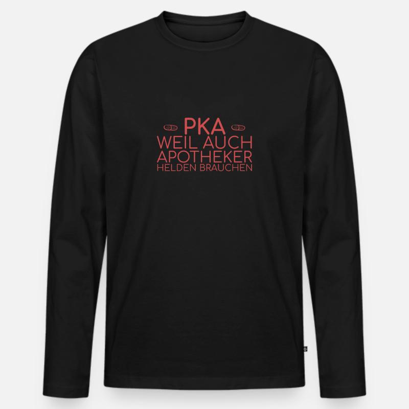 "PKA Helden | Apotheke" - Männer Premium Bio Langarmshirt - Schwarz