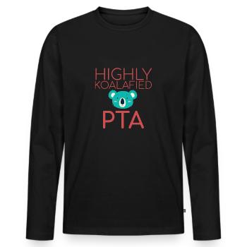 "PTA Koalafied | Apotheke" - Männer Premium Bio Langarmshirt - Schwarz - Vorne - Nico (187cm)