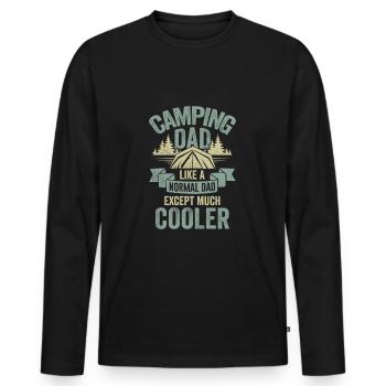 Camping Papa Tent Tent Camper Father Gift - Men's Premium Organic Long Sleeve Shirt - black - Front - Nico (187cm)
