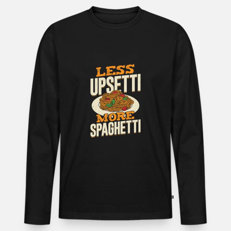Spaghetti Bolognese Nudeln Essen Geschenk - Männer Premium Bio Langarmshirt - Schwarz