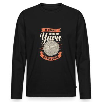 Garn Stricken Hobby Strickerin Geschenk - Männer Premium Bio Langarmshirt - Schwarz - Vorne - Nico (187cm)