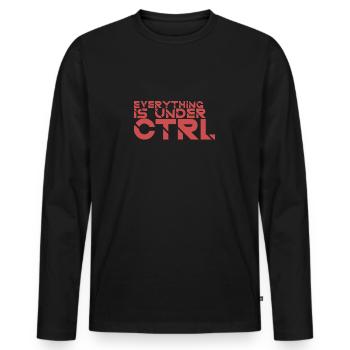 "Everything Ctrl | Computer Science" - Men's Premium Organic Long Sleeve Shirt - black - Front - Nico (187cm)