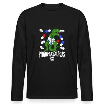 Apotheke T-Rex Pharmazie Apotheker Geschenk - Männer Premium Bio Langarmshirt - Schwarz - Vorne - Nico (187cm)