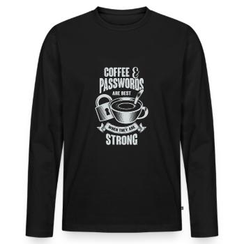 Cadeau d’agent de sécurité de l’information - T-shirt manches longues Premium bio Homme - noir - Devant - Nico (187cm)