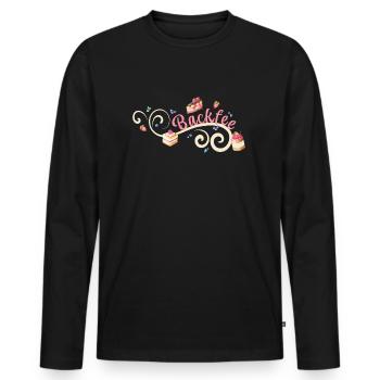 Backfee - Männer Premium Bio Langarmshirt - Schwarz - Vorne - Nico (187cm)