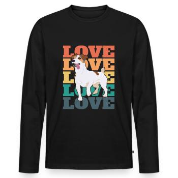 Jack Russell Terrier - Love - Men's Premium Organic Long Sleeve Shirt - black - Front - Nico (187cm)