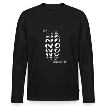 Nö Einfach nur Nö - Männer Premium Bio Langarmshirt - Schwarz - Vorne - Nico (187cm)