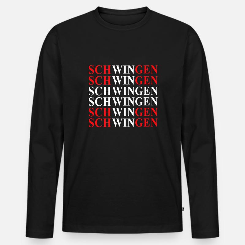 Schwingen Text Schweiz - Männer Premium Bio Langarmshirt - Schwarz