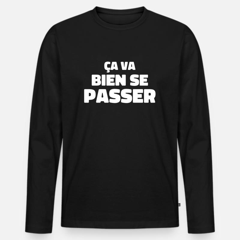 Es wird schon gut - Männer Premium Bio Langarmshirt - Schwarz