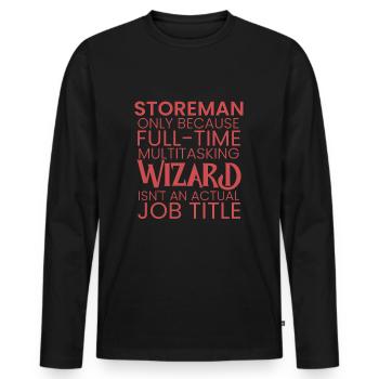 Storeman multitasking Wizard - Männer Premium Bio Langarmshirt - Schwarz - Vorne - Nico (187cm)
