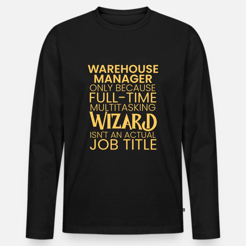 Warehouse Manager multitasking Wizard - Männer Premium Bio Langarmshirt - Schwarz