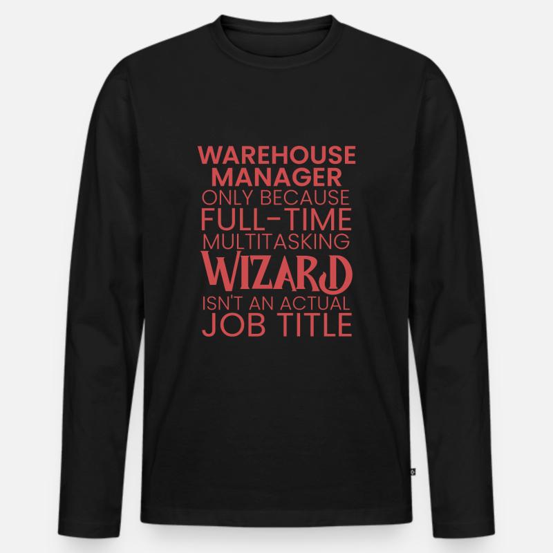 Warehouse Manager multitasking Wizard - Männer Premium Bio Langarmshirt - Schwarz