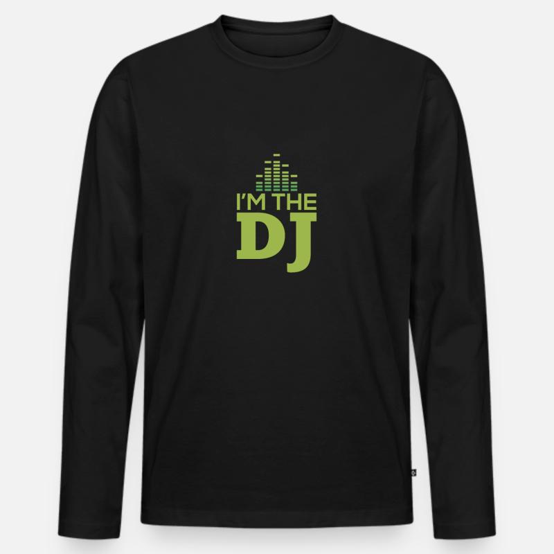 I am the DJ - Männer Premium Bio Langarmshirt - Schwarz