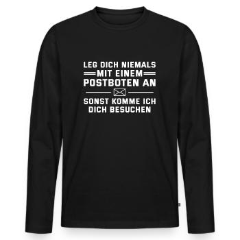 Post Humor Paketdienst Zusteller Postbote - Männer Premium Bio Langarmshirt - Schwarz - Vorne - Nico (187cm)