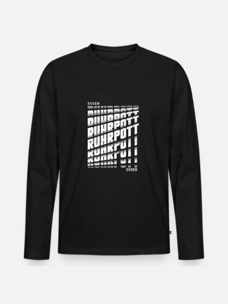 Ruhrpott Essen - Männer Premium Bio Langarmshirt - Schwarz