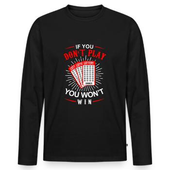 Lottoticket Lottospieler Lottoschein - Männer Premium Bio Langarmshirt - Schwarz - Vorne - Nico (187cm)