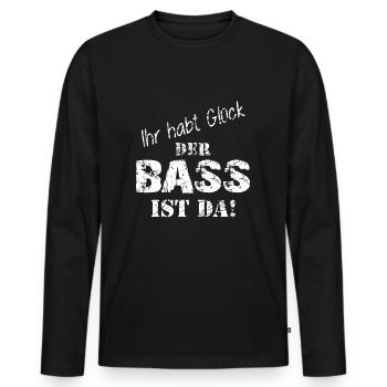 Der Bass ist da - Bass Player - Männer Premium Bio Langarmshirt - Schwarz - Vorne - Nico (187cm)