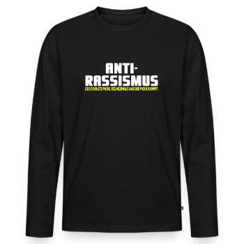 Anti-Rassismus - Männer Premium Bio Langarmshirt - Schwarz - Vorne - Nico (187cm)
