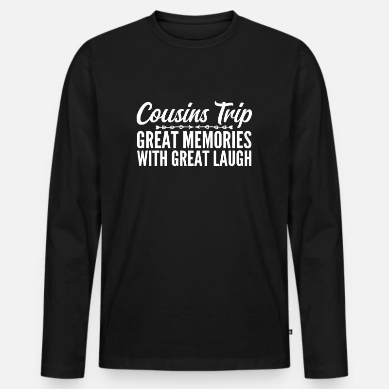 Cousin-Reise 2025 - Männer Premium Bio Langarmshirt - Schwarz