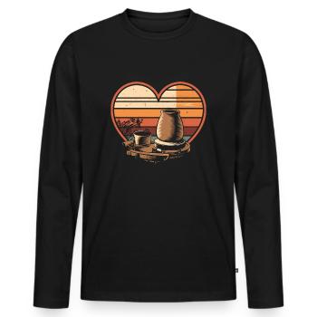 Töpfer Töpfern - Männer Premium Bio Langarmshirt - Schwarz - Vorne - Nico (187cm)
