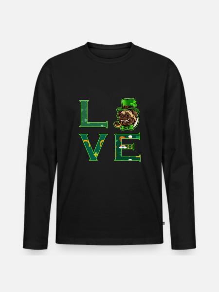J'adore la Saint-Patrick - T-shirt manches longues Premium bio Homme - noir