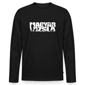 MAGYAR VIZSLA Hunting Dogs Hunting Dog Hunter Wilsigns - Men's Premium Organic Long Sleeve Shirt - black - Front - Nico (187cm)