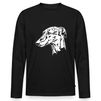 GALGO ESPANOL bringé Portrait Lévrier Wilsigns - T-shirt manches longues Premium bio Homme - noir - Devant - Nico (187cm)