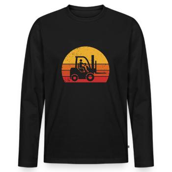 Gabelstapler Vintage Staplerfahrer Lagerist - Männer Premium Bio Langarmshirt - Schwarz - Vorne - Nico (187cm)