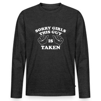 Sorry Mädels, dieser Typ ist genommen - Männer Premium Bio Langarmshirt - Anthrazit meliert - Vorne - Nico (187cm)