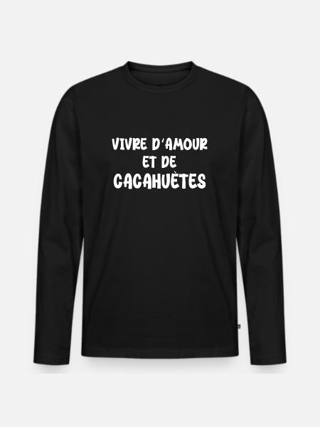 Living on love and peanuts - Men's Premium Organic Long Sleeve Shirt - black
