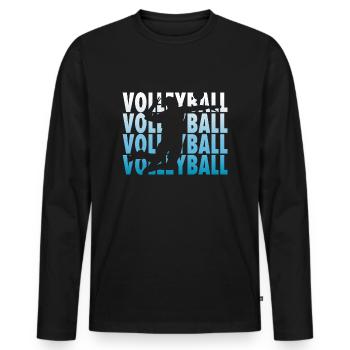 Idée cadeau de joueur de volleyball de volleyball - T-shirt manches longues Premium bio Homme - noir - Devant - Nico (187cm)