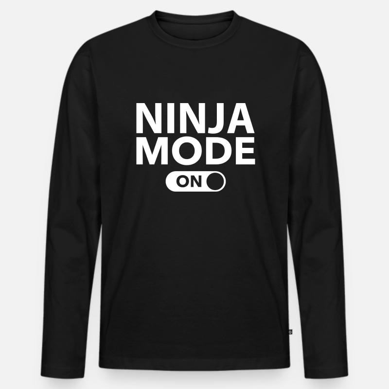 Mode Ninja activé - T-shirt manches longues Premium bio Homme - noir