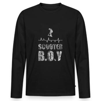 Stunt Scooter - T-shirt manches longues Premium bio Homme - noir - Devant - Nico (187cm)