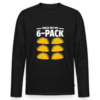 Taco's Taco Gym - Men's Premium Organic Long Sleeve Shirt - black - Front - Nico (187cm)