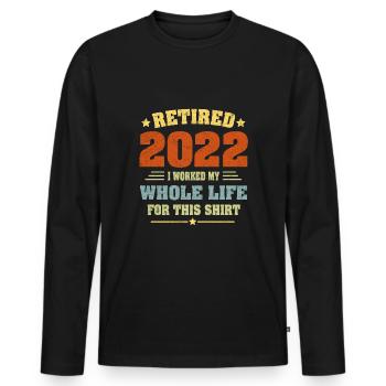 Retraite 2022 - Retraité 2022 - T-shirt manches longues Premium bio Homme - noir - Devant - Nico (187cm)