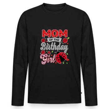 Fille d’anniversaire - T-shirt manches longues Premium bio Homme - noir - Devant - Nico (187cm)