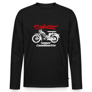 Zündapp Super Cobinette Cyclomoteur Culte - T-shirt manches longues Premium bio Homme - noir - Devant - Nico (187cm)