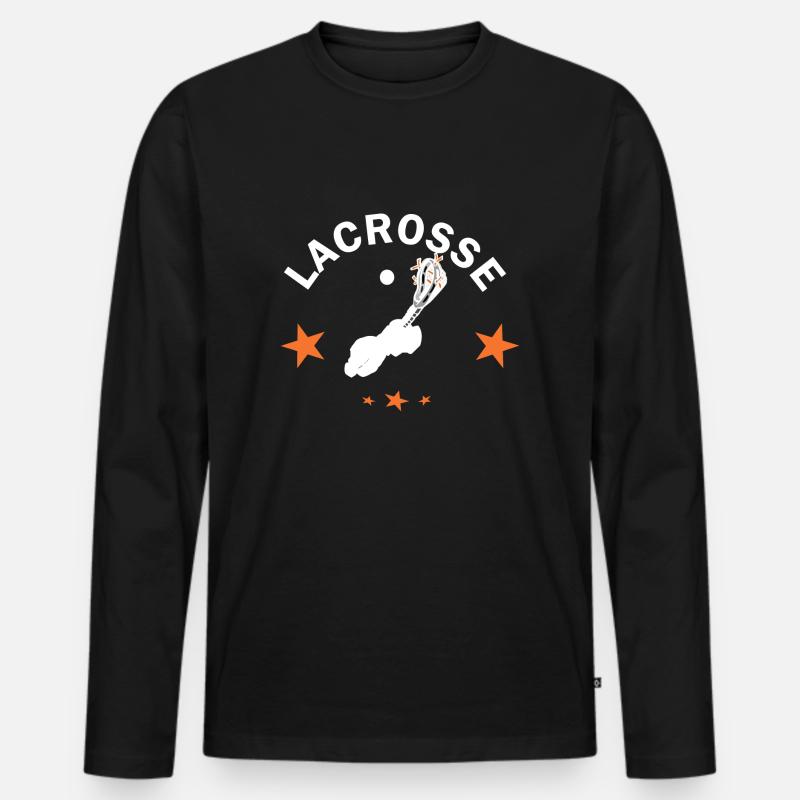 Lacrosse - Männer Premium Bio Langarmshirt - Schwarz