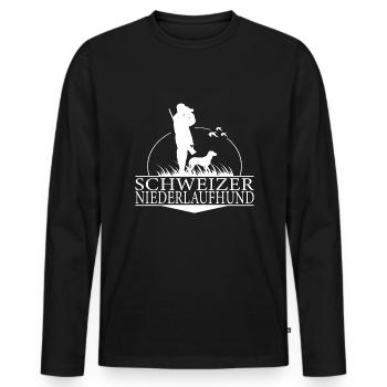 Schweizer Niederlaufhund Jagdhunderasse Wilsigns - Männer Premium Bio Langarmshirt - Schwarz - Vorne - Nico (187cm)