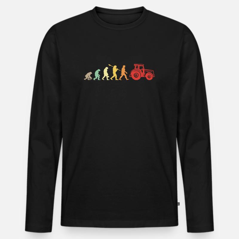 Darwin Evolution für Landwirte 🚜 - Männer Premium Bio Langarmshirt - Schwarz