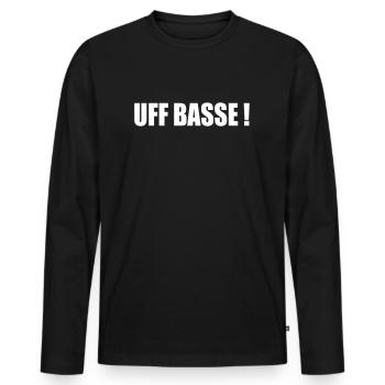 UFFBASSE - Männer Premium Bio Langarmshirt - Schwarz - Vorne - Nico (187cm)