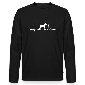 Battement de cœur Koolie australien Herzschlag Wilsigns - T-shirt manches longues Premium bio Homme - noir - Devant - Nico (187cm)