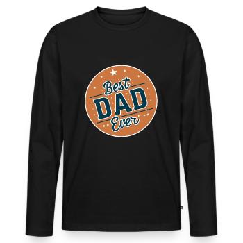 Best Dad Forever for Father's Day or Birthday - Men's Premium Organic Long Sleeve Shirt - black - Front - Nico (187cm)