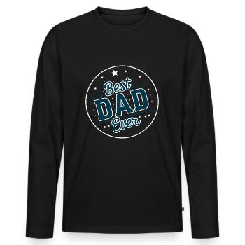 Best Dad Forever for Father's Day or Birthday - Men's Premium Organic Long Sleeve Shirt - black - Front - Nico (187cm)