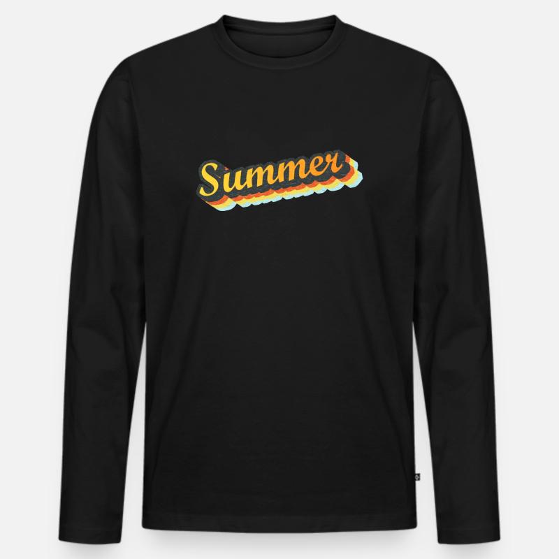 Summer - Männer Premium Bio Langarmshirt - Schwarz