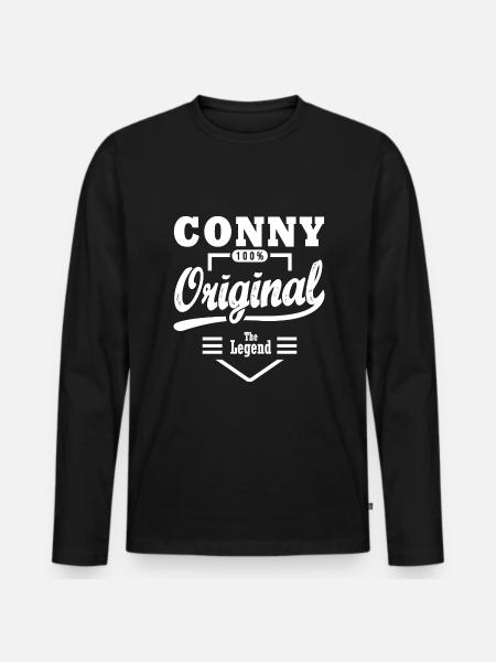 Geschenk Conny original personalisierter Vorname conny - Männer Premium Bio Langarmshirt - Schwarz
