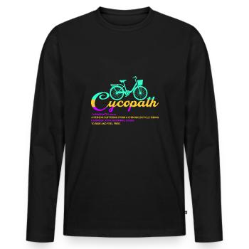 Cycopath Substantiv - Männer Premium Bio Langarmshirt - Schwarz - Vorne - Nico (187cm)