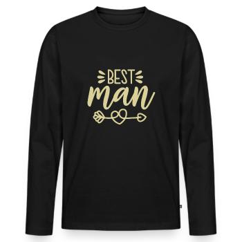 Best Man Bachelor Party Best Man Wedding Gifts - Men's Premium Organic Long Sleeve Shirt - black - Front - Nico (187cm)