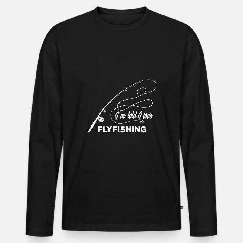 Fliegenfischen - Männer Premium Bio Langarmshirt - Schwarz