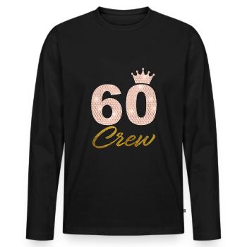 60 Party Crew Fête du 60e anniversaire 60 ans - T-shirt manches longues Premium bio Homme - noir - Devant - Nico (187cm)